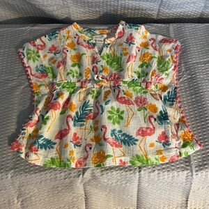 Mud Pie Colorful Baby Top with Floral Accents
